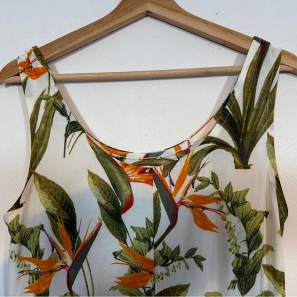2Dye4 Tropical Floral Maxi Dress – White with Orange & Green Print – Women’s - M - Picture 3 of 13